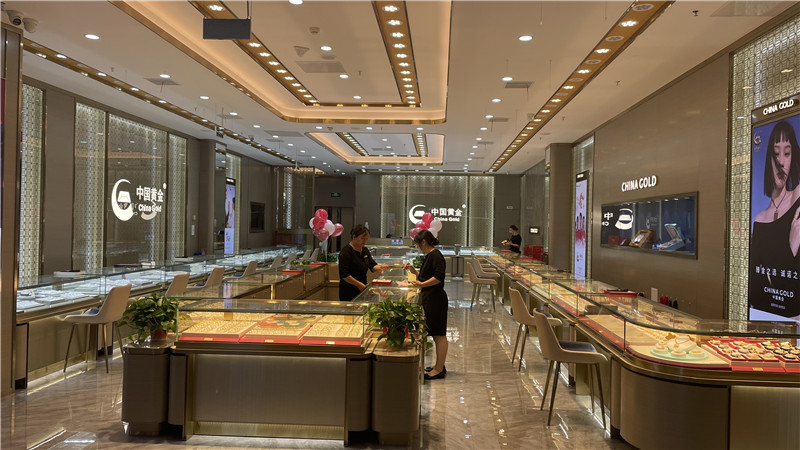 黄金店玻璃展示柜